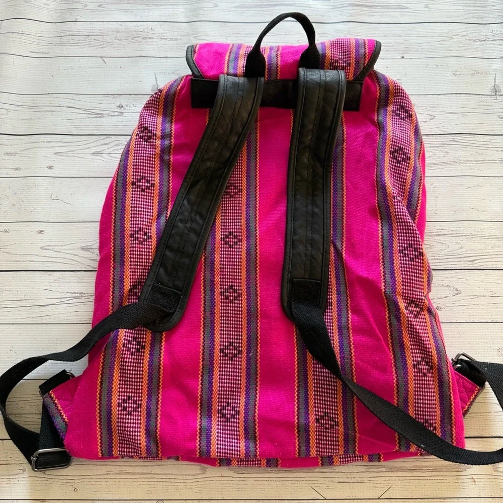 Pink Striped Backpack - Picture 2 of 5